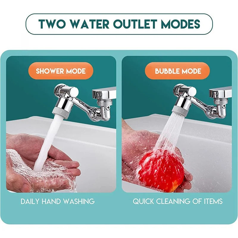 1080° Universal Rotation Faucet Extender Sprayer Head Two-Mode Multi-Function Faucet Robotic Arm Kitchen Bathroom Accessories